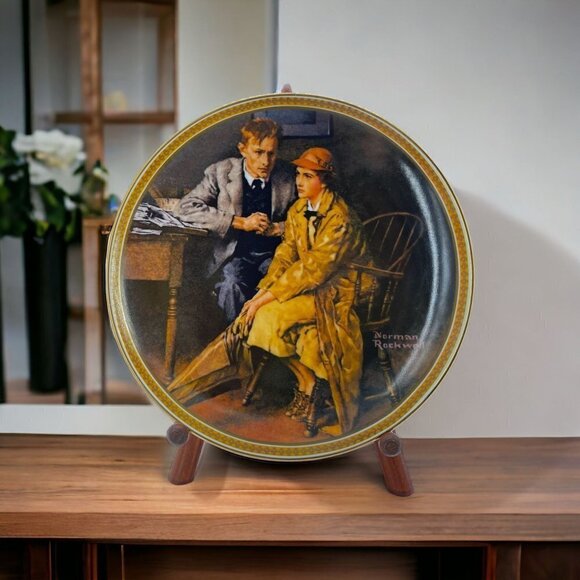 1983 Confidine In The Den Norman Rockwell Collector Plates - Picture 1 of 3